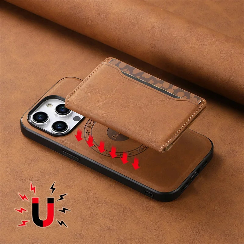ZENTOOL™ iPhone 17 Leather Wallet Card Holder with MagSafe Magnet