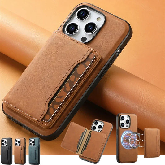 ZENTOOL™ iPhone 17 Leather Wallet Card Holder with MagSafe Magnet