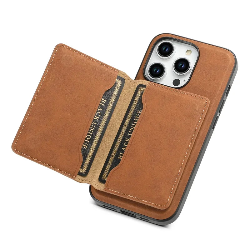 ZENTOOL™ iPhone 17 Leather Wallet Card Holder with MagSafe Magnet