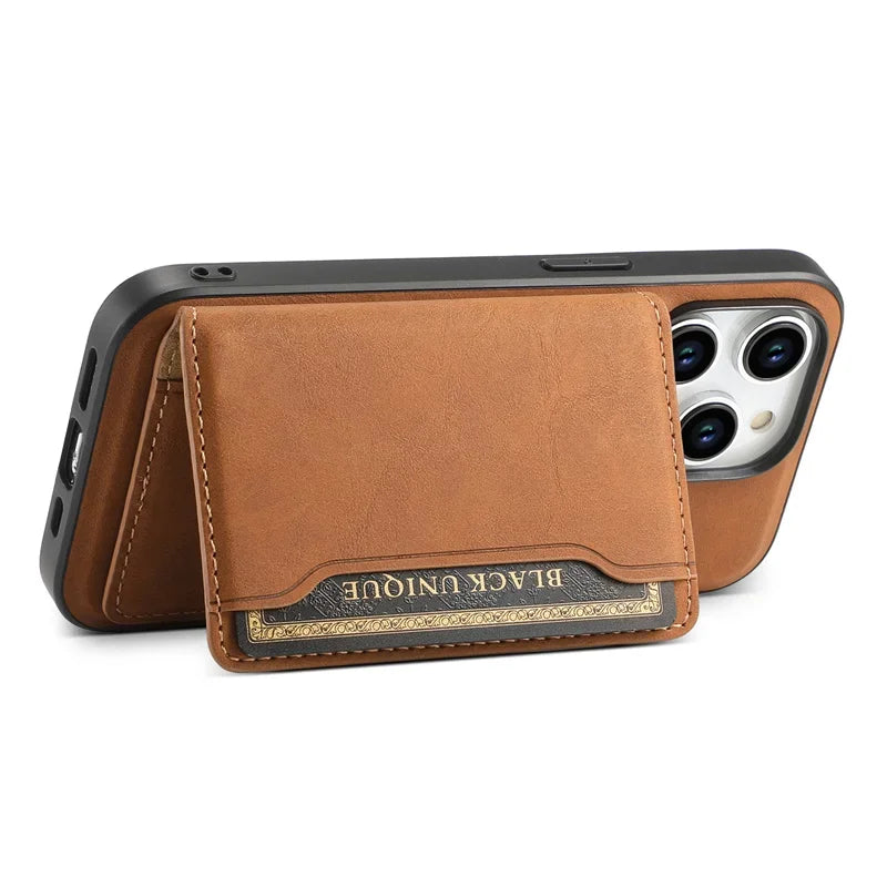 ZENTOOL™ iPhone 17 Leather Wallet Card Holder with MagSafe Magnet