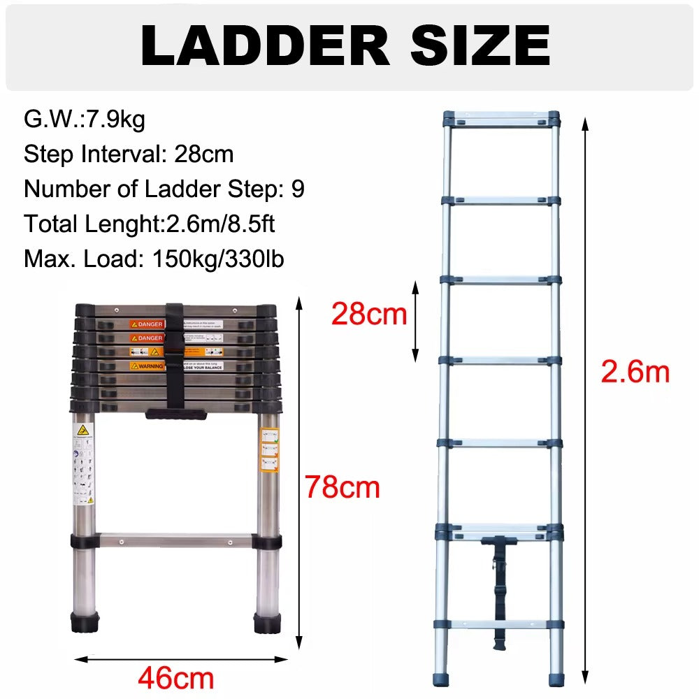 ZENTOOL™ Extension Ladder Stainless Steel